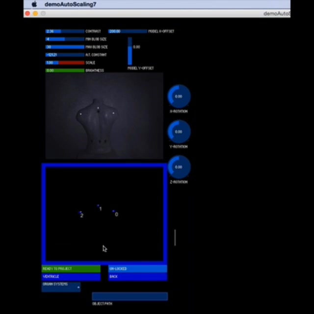Java/OpenCV tracking software showing infrared marker segmentation